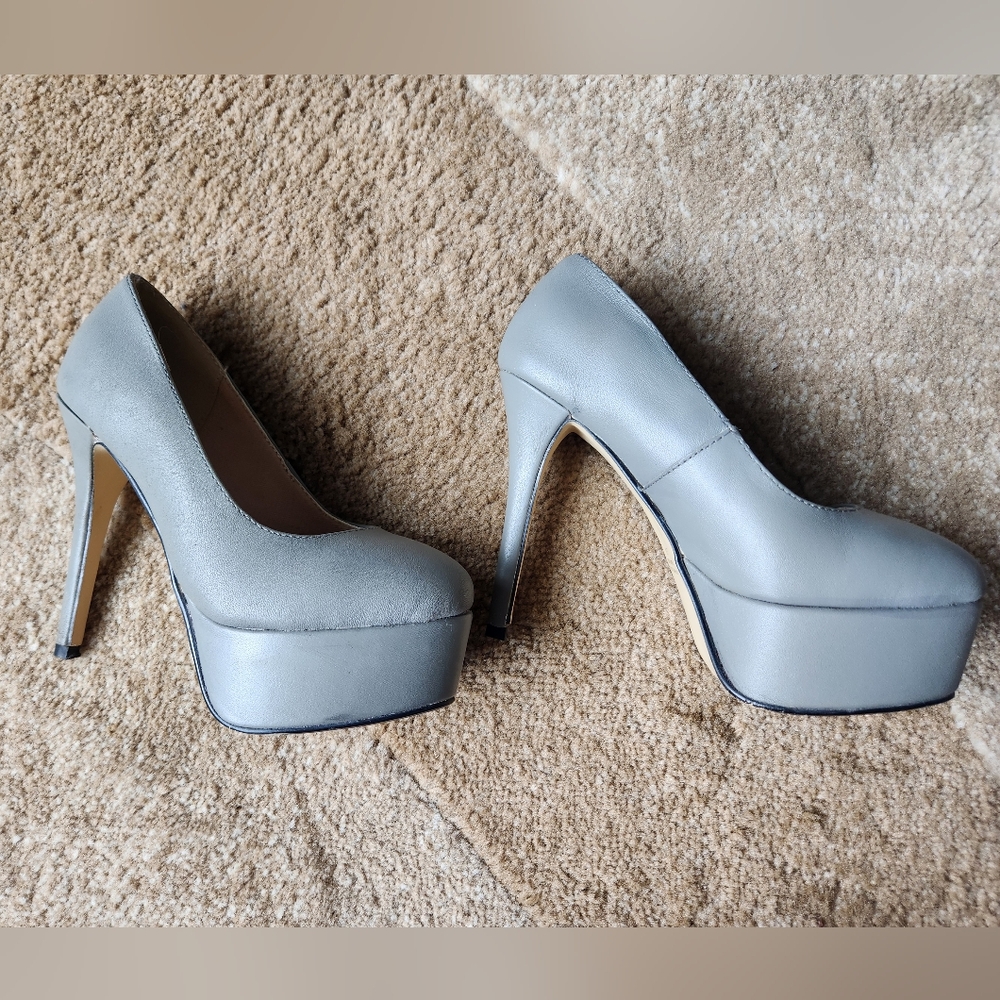 Elegant Gray Platform Heels